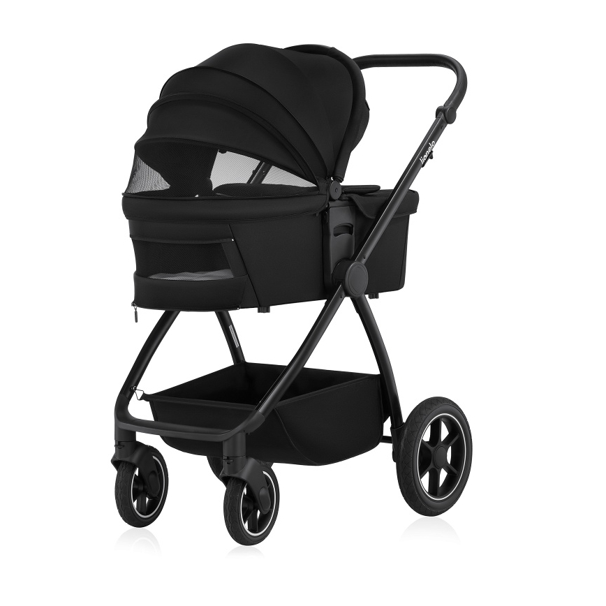 Lionelo - Kombineeritud jalutuskäru 3-ühes MERIL Black Onyx