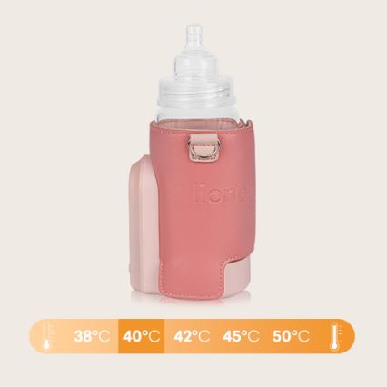 Lionelo - Laetav pudeli soojendaja THERMUP GO EVO 18W/5V roosa