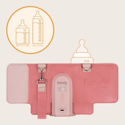 Lionelo - Laetav pudeli soojendaja THERMUP GO EVO 18W/5V roosa