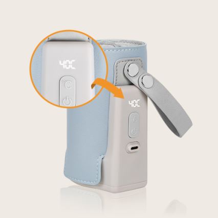 Lionelo - Laetav pudeli soojendaja THERMUP GO PLUS 10W/5V sinine/hall