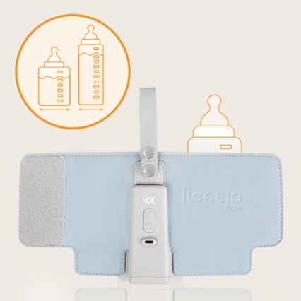 Lionelo - Laetav pudeli soojendaja THERMUP GO PLUS 10W/5V sinine/hall