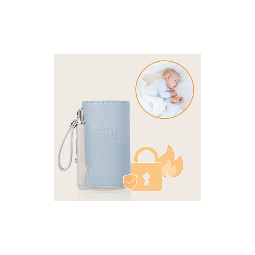 Lionelo - Laetav pudeli soojendaja THERMUP GO PLUS 10W/5V sinine/hall