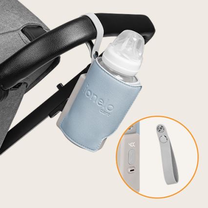 Lionelo - Laetav pudeli soojendaja THERMUP GO PLUS 10W/5V sinine/hall