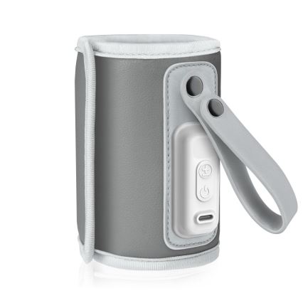 Lionelo - Laetav pudelisoojendaja THERMUP GO 18W/5V Hõbehall