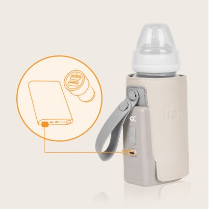 Lionelo - Laetav pudelisoojendaja THERMUP GO PLUS 10W/5V beež