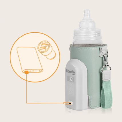 Lionelo - Laetav pudelisoojendi THERMUP GO EVO 18W/5V roheline/valge