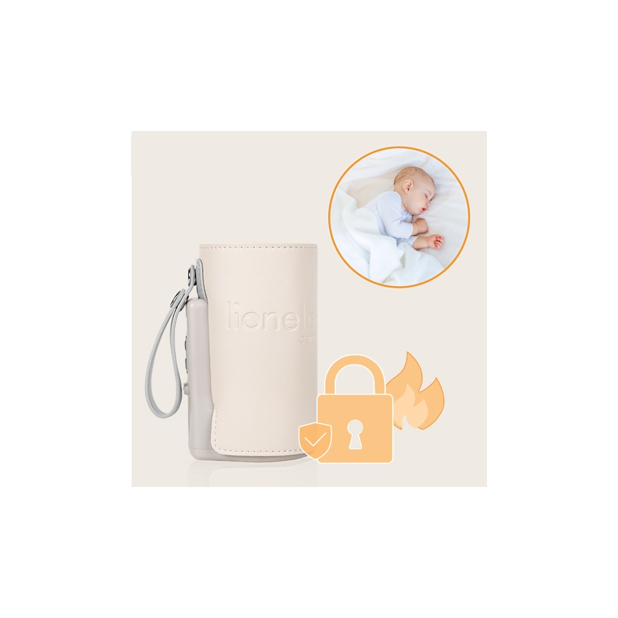 Lionelo - Laetav pudelisoojendi THERMUP GO PLUS 10W/5V, beež