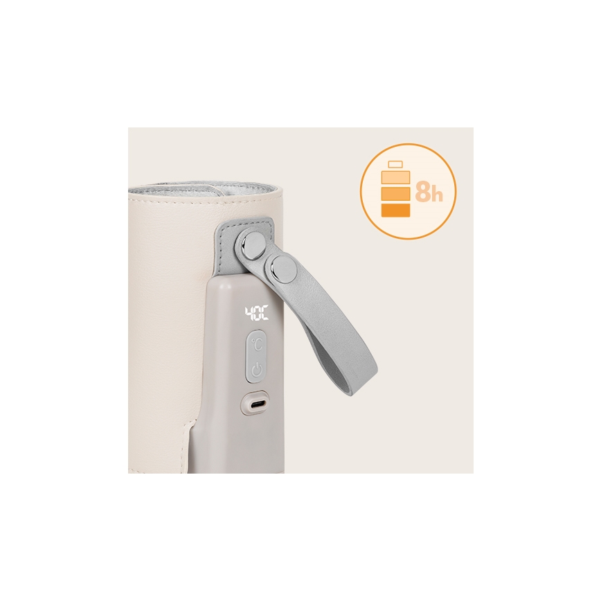 Lionelo - Laetav pudelisoojendi THERMUP GO PLUS 10W/5V, beež