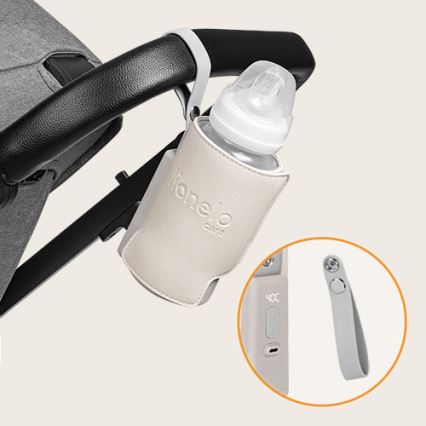 Lionelo - Laetav pudelisoojendi THERMUP GO PLUS 10W/5V, beež