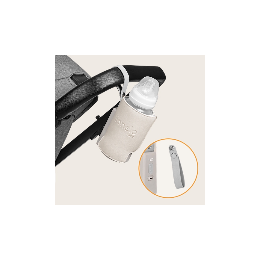 Lionelo - Laetav pudelisoojendi THERMUP GO PLUS 10W/5V, beež