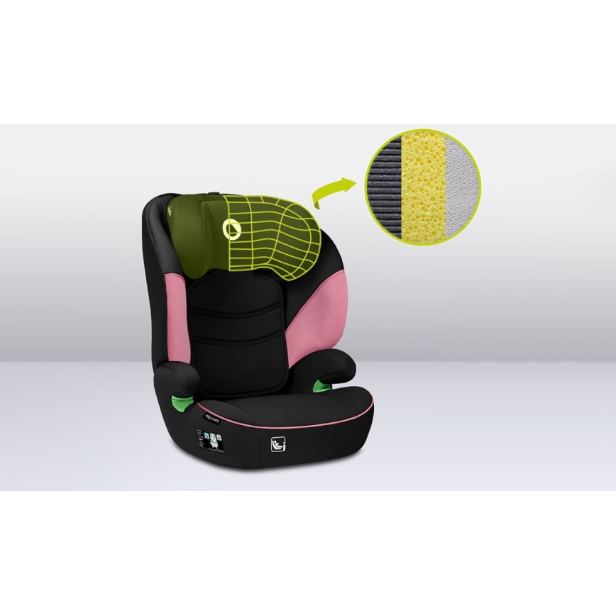 Lionelo - LARS i-Size laste turvatool 100-150 cm must/roosa