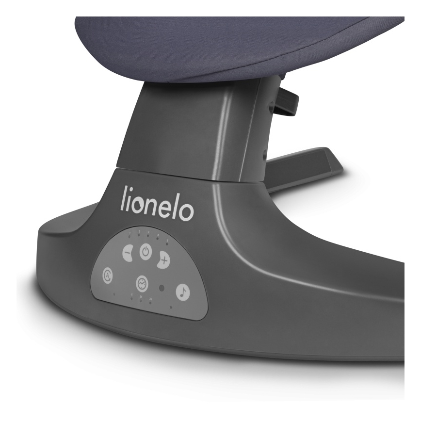 Lionelo - Laste kiigutool meloodiaga RALF 4xAA hall/valge + kaugjuhtimispult