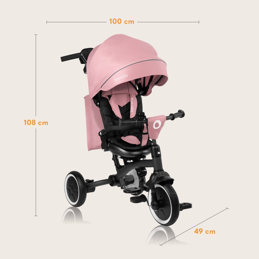 Lionelo - Laste kolmeratas TRIS PLUS Pink Rose