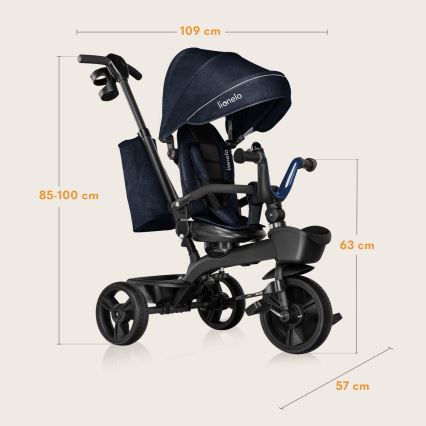 Lionelo - Laste kolmratasteline jalgratas KORI Blue Navy