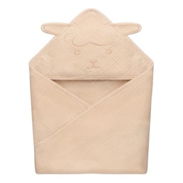 Lionelo - Laste rätik kapuutsiga MUSLIN HOODED TOWEL Beež Cappuccino