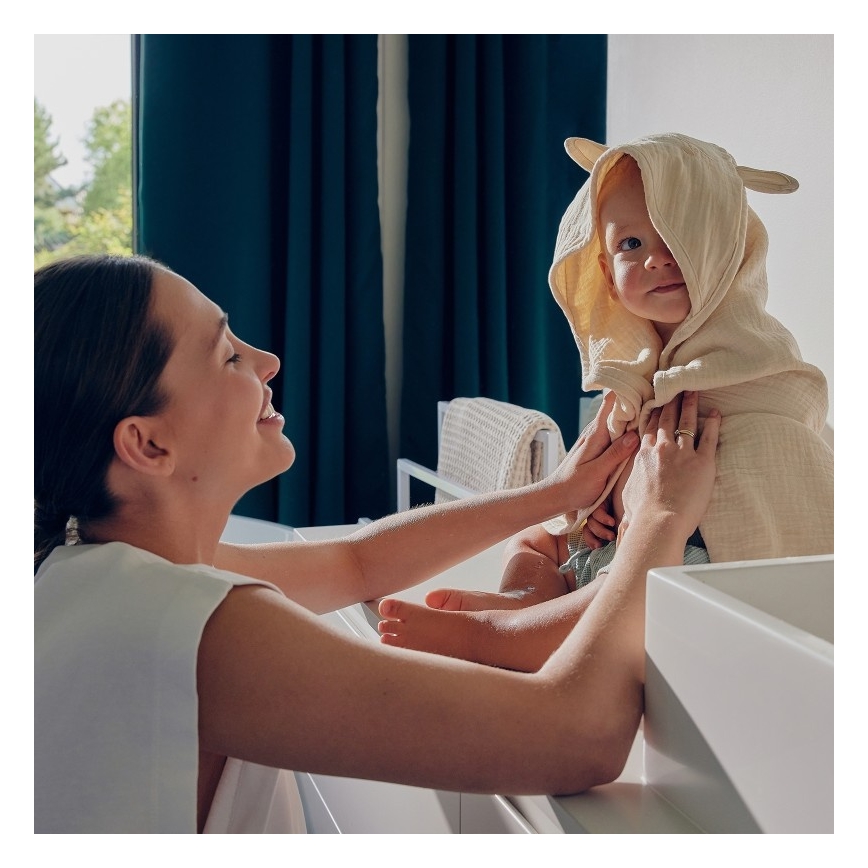 Lionelo - Laste rätik kapuutsiga MUSLIN HOODED TOWEL Beež Cappuccino