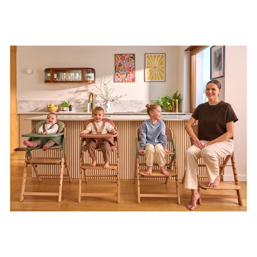 Lionelo - laste söögitool 3-ühes MEGAN hall puit