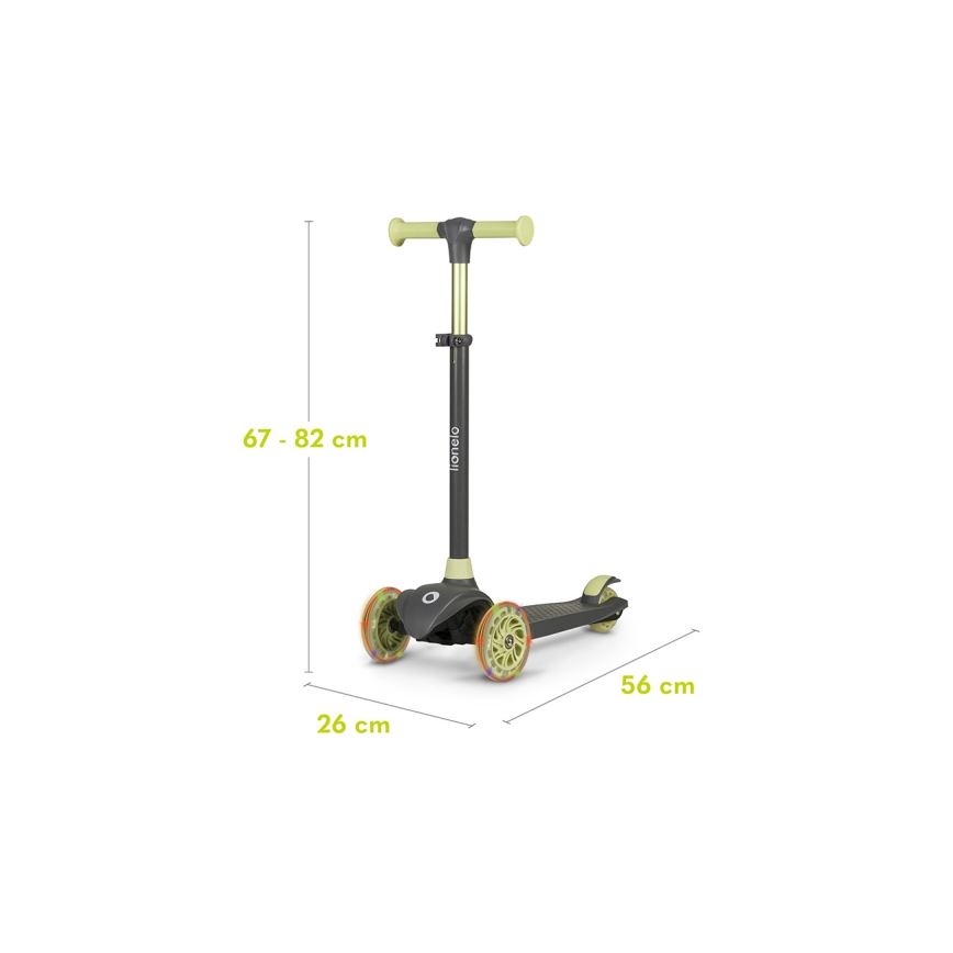 Lionelo - Laste tõukeratas JESSY 3xAA hall/roheline