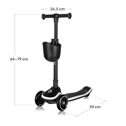 Lionelo - Laste tõukeratas MEY 3xAAA Must onüks
