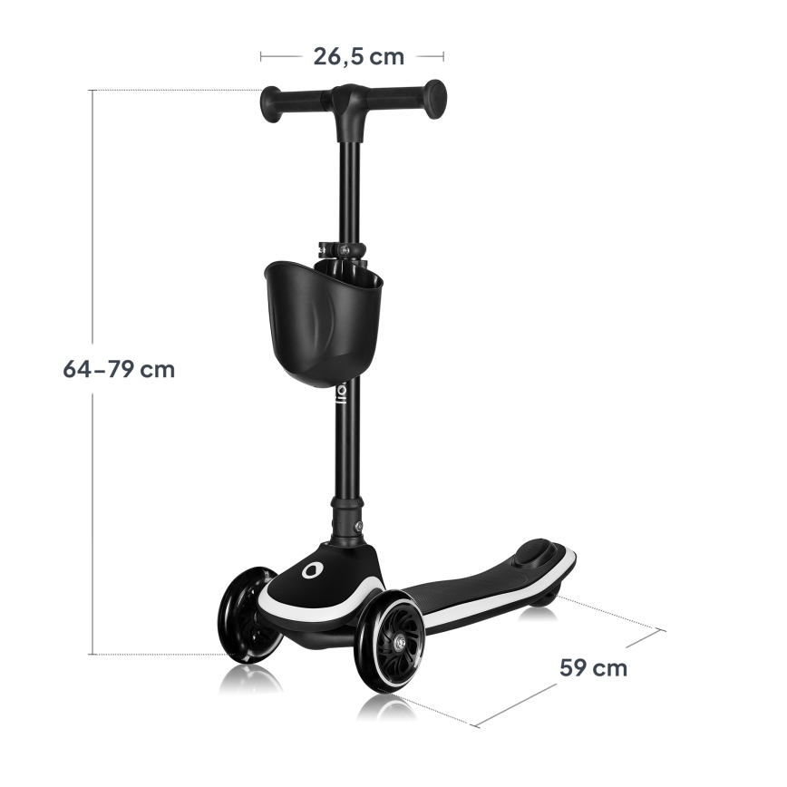 Lionelo - Laste tõukeratas MEY 3xAAA Must onüks