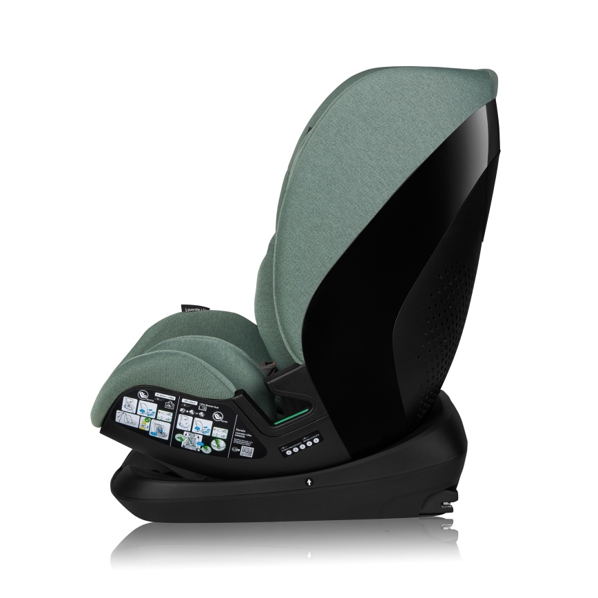 Lionelo - Pööratav laste turvatool alusega LAVENDER i-Size 76-150 cm pistaatsiroheline