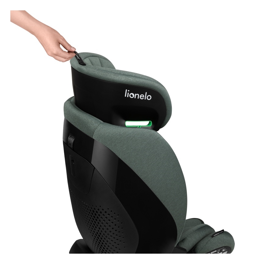 Lionelo - Pööratav laste turvatool alusega LAVENDER i-Size 76-150 cm pistaatsiroheline