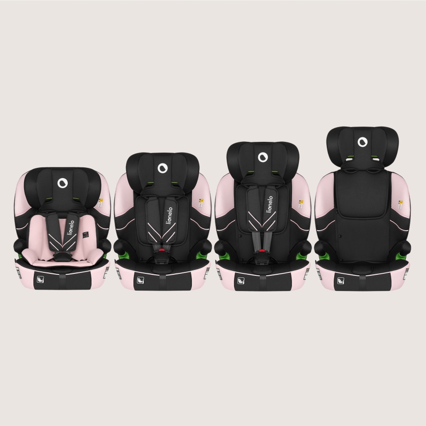 Lionelo - Laste turvatool LEVI FIX i-Size 76-150 cm beebiroosa