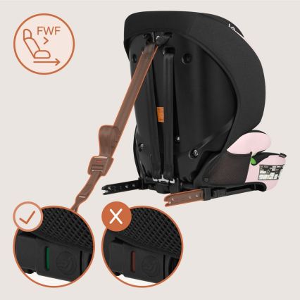 Lionelo - Laste turvatool LEVI FIX i-Size 76-150 cm beebiroosa