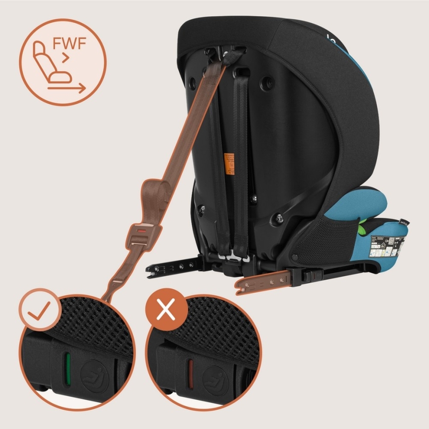 Lionelo - laste turvatool LEVI FIX i-Size 76-150 cm kobaltsinine