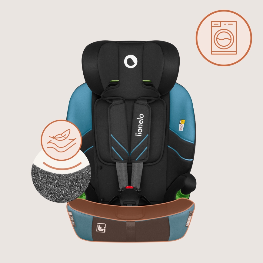 Lionelo - laste turvatool LEVI FIX i-Size 76-150 cm kobaltsinine