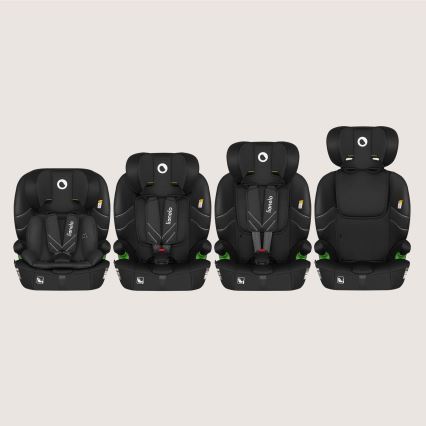 Lionelo - laste turvatool LEVI FIX i-Size 76-150 cm süsinikmust