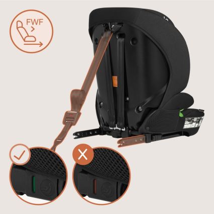 Lionelo - laste turvatool LEVI FIX i-Size 76-150 cm süsinikmust