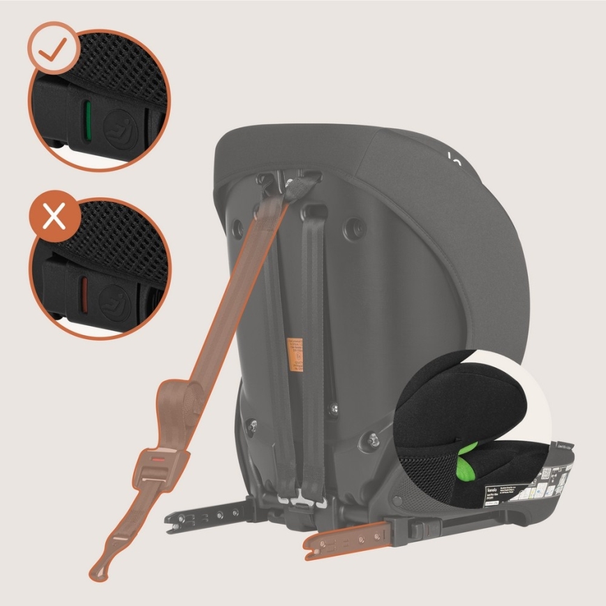 Lionelo - laste turvatool LEVI FIX i-Size 76-150 cm süsinikmust