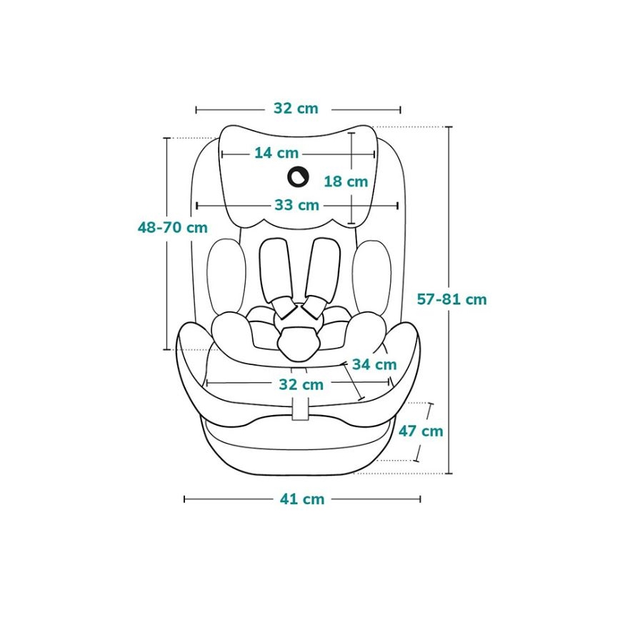 Lionelo - Laste turvatool NEAL i-Size 100-150 cm roheline türkiis