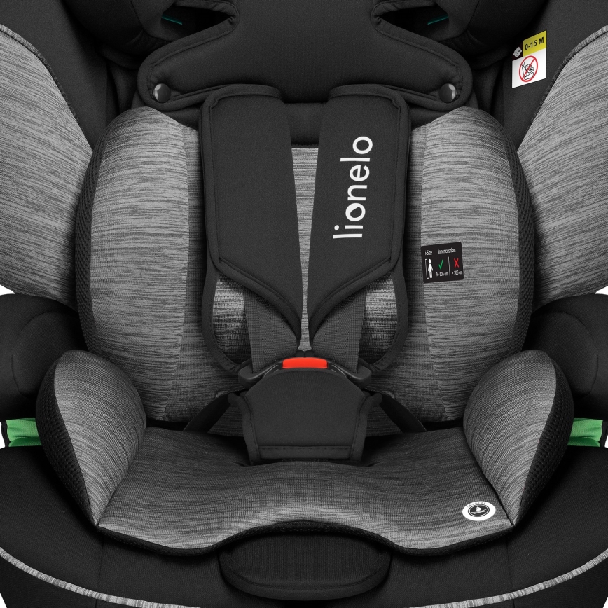 Lionelo - LEVI i-Size turvatool 76-150 cm must/hall