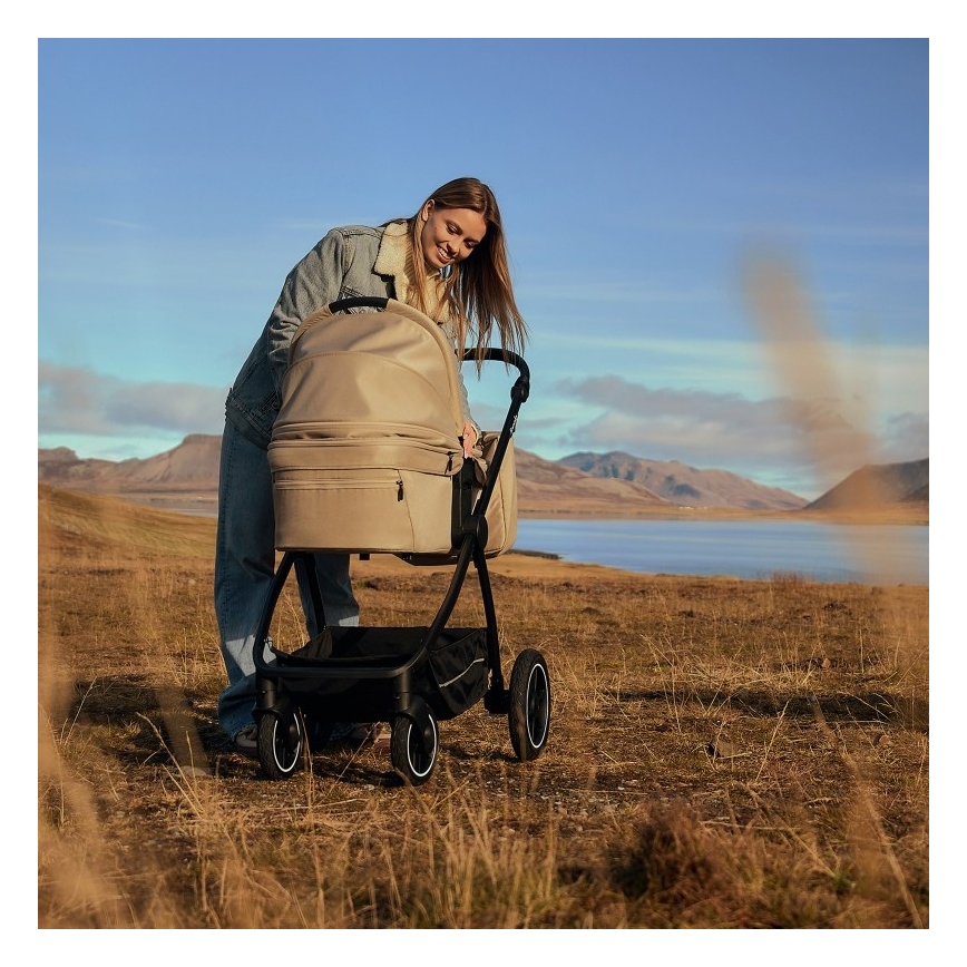 Lionelo - MERIL 2-ühes kombineeritud vanker, beež (liivavärvi)