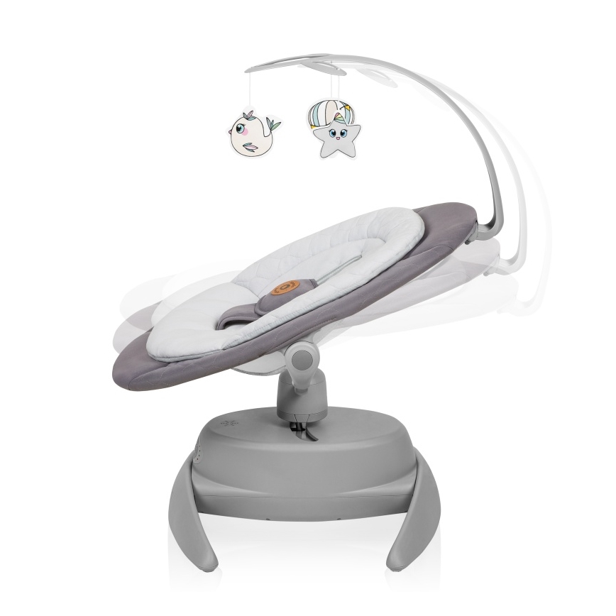 Lionelo - muusikaga beebikiik MELL Grey Stone 4xAA + kaugjuhtimispult