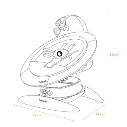 Lionelo - muusikaga beebikiik MELL Grey Stone 4xAA + kaugjuhtimispult