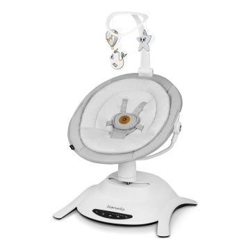 Lionelo - muusikaga lapse kiigutool BELLA Grey Concrete + kaugjuhtimispult