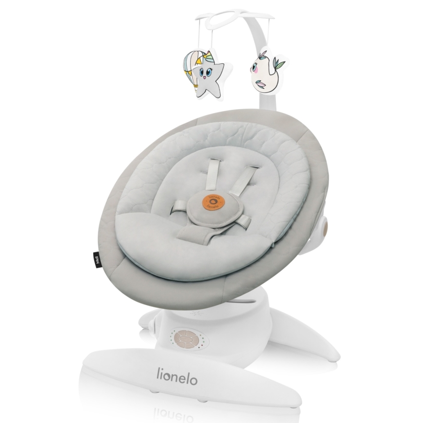 Lionelo - Muusikaga lapsekiik MELL Beige Sand 4xAA + kaugjuhtimispult
