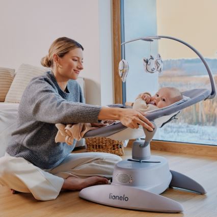 Lionelo - Muusikaga lapsekiik MELL Beige Sand 4xAA + kaugjuhtimispult