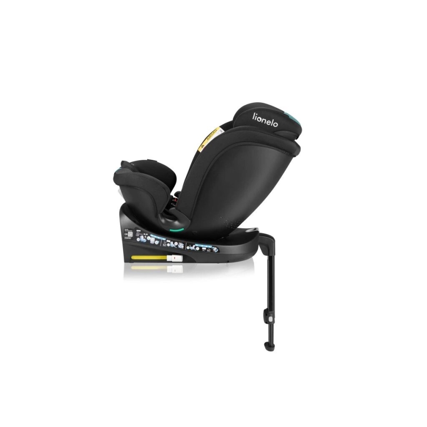 Lionelo - NAVY i-Size pööratav laste turvatool alusega 40-150 cm must/türkiissinine