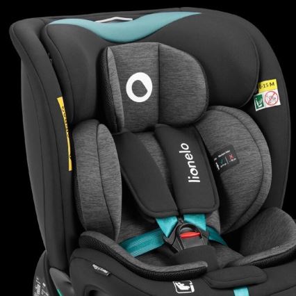 Lionelo - NAVY i-Size pööratav laste turvatool alusega 40-150 cm must/türkiissinine