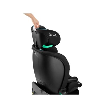 Lionelo - NAVY i-Size pööratav laste turvatool alusega 40-150 cm must/türkiissinine