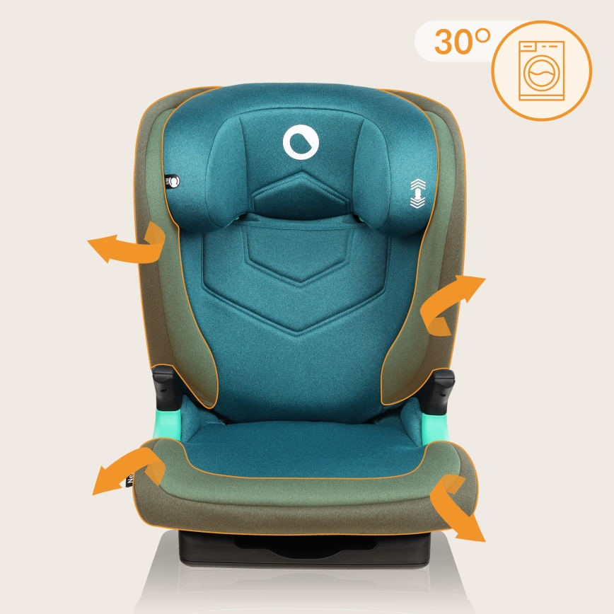 Lionelo - NEAL i-Size 100-150 cm laste turvatool, roheline-türkiis