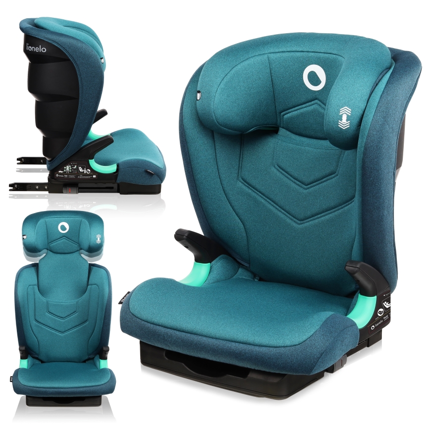 Lionelo - NEAL i-Size 100-150 cm laste turvatool, roheline-türkiis