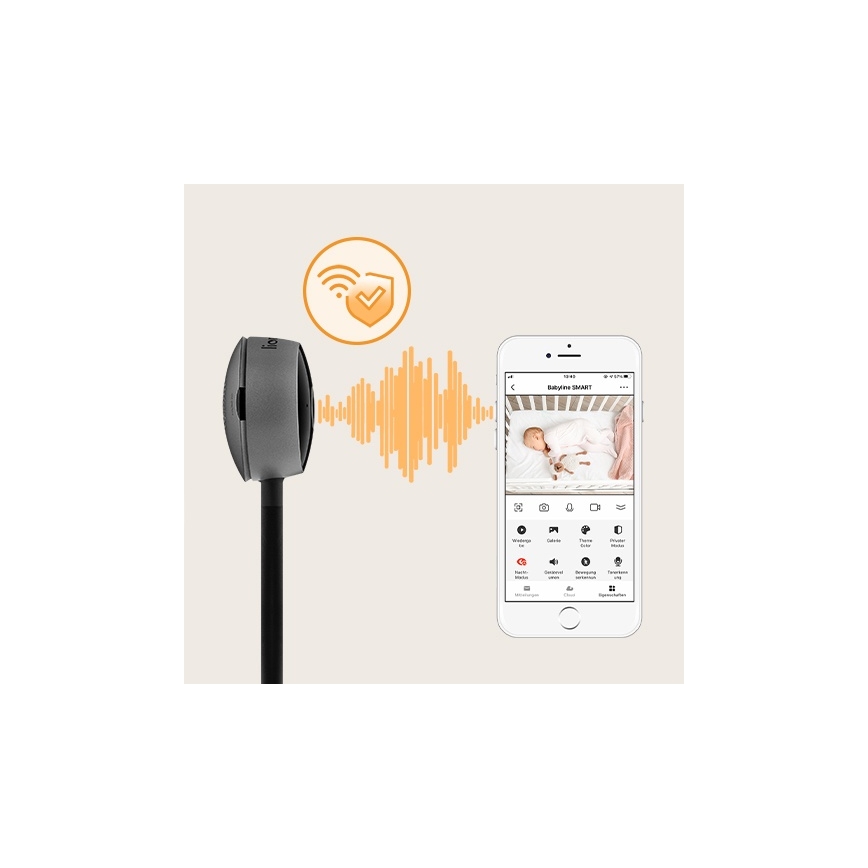 Lionelo - Nutikas beebimonitor BABYLINE SMART Wi-Fi Must