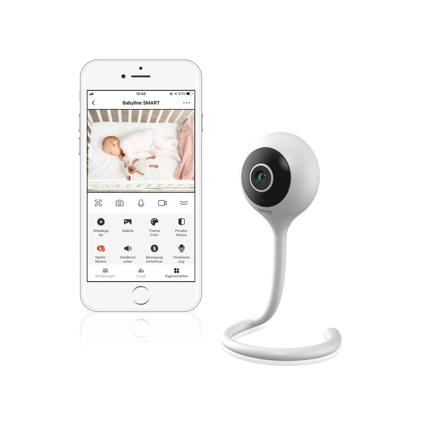 Lionelo - Nutikas beebimonitor BABYLINE SMART Wi-Fi valge