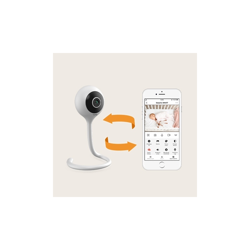 Lionelo - Nutikas beebimonitor BABYLINE SMART Wi-Fi valge