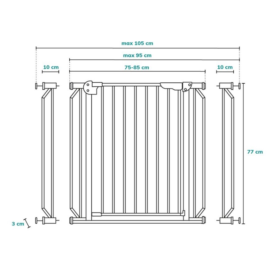 Lionelo - Ohutusvärav TRUUS SLIM LED 1xAAA hall